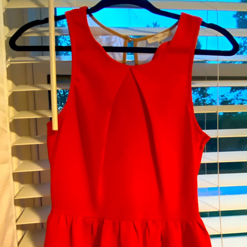 Orange Red Peplum Shirt